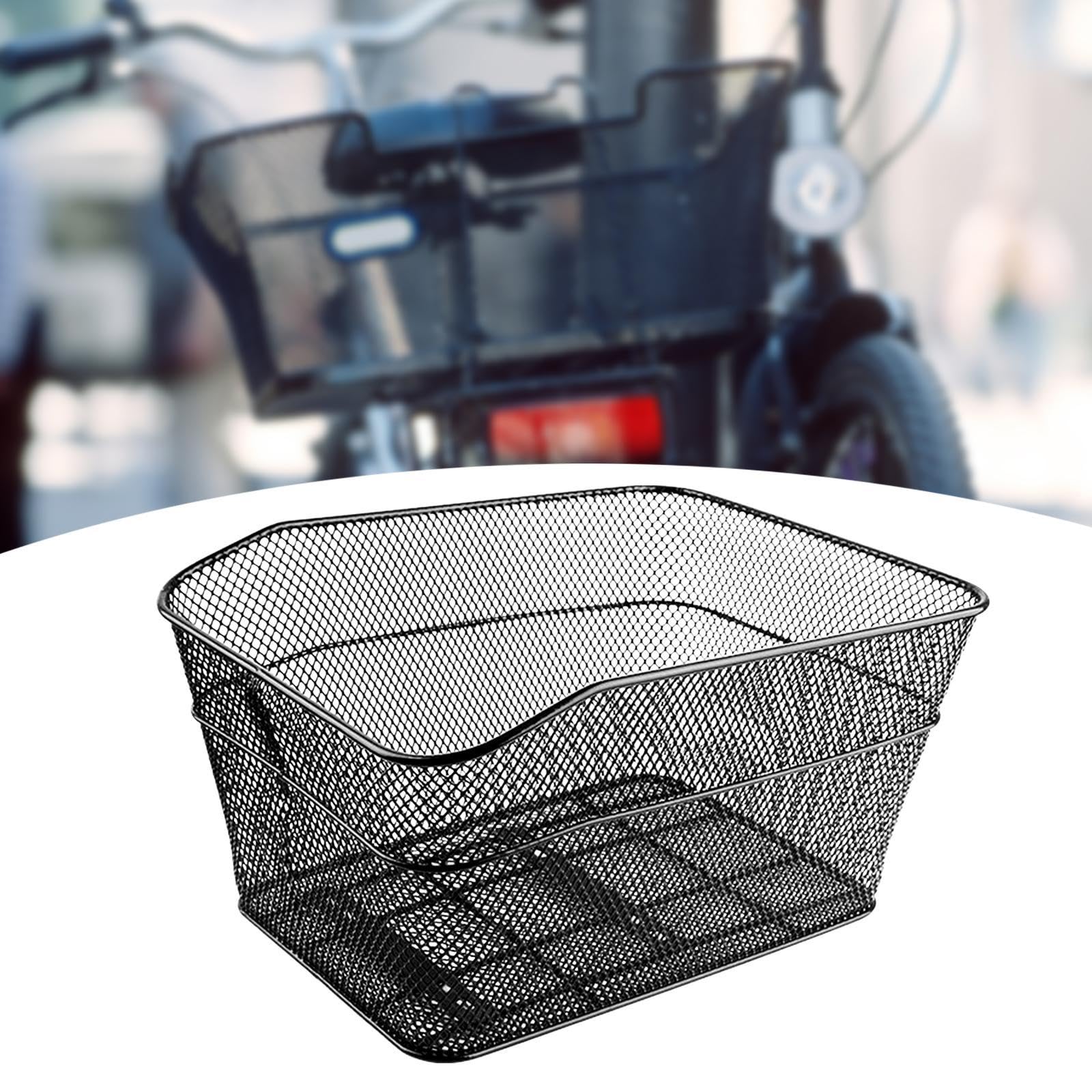Koszyk rowerowy z przodu/tyłu Koszyk rowerowy tylny metalowy o dużej pojemności 15,35 x 12,01 x 7,68 cala dla zwierząt domowych pasuje do wszystkich ram rowerowych