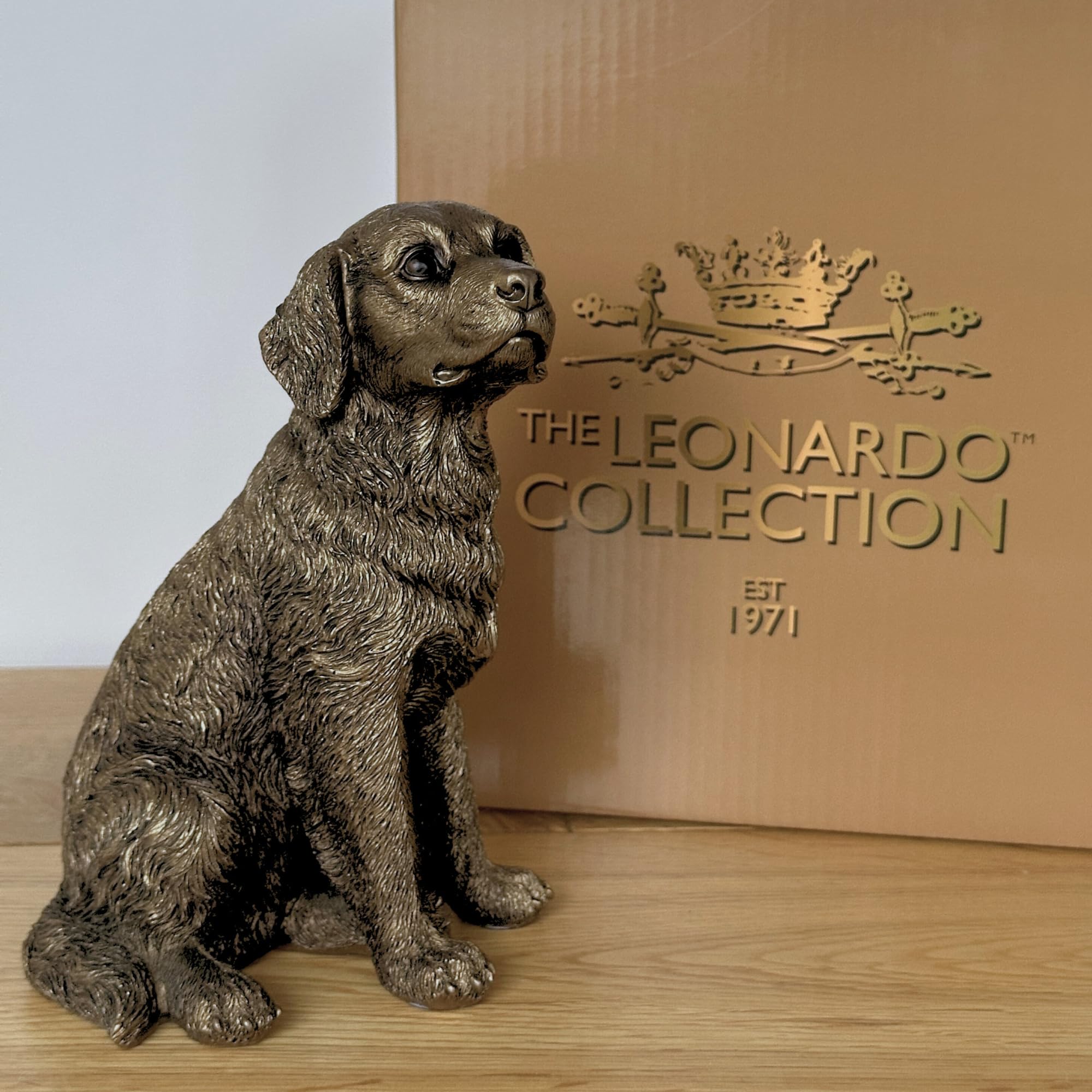 Animal Crackers Retriever Dog Figurine - Bronze - Resin