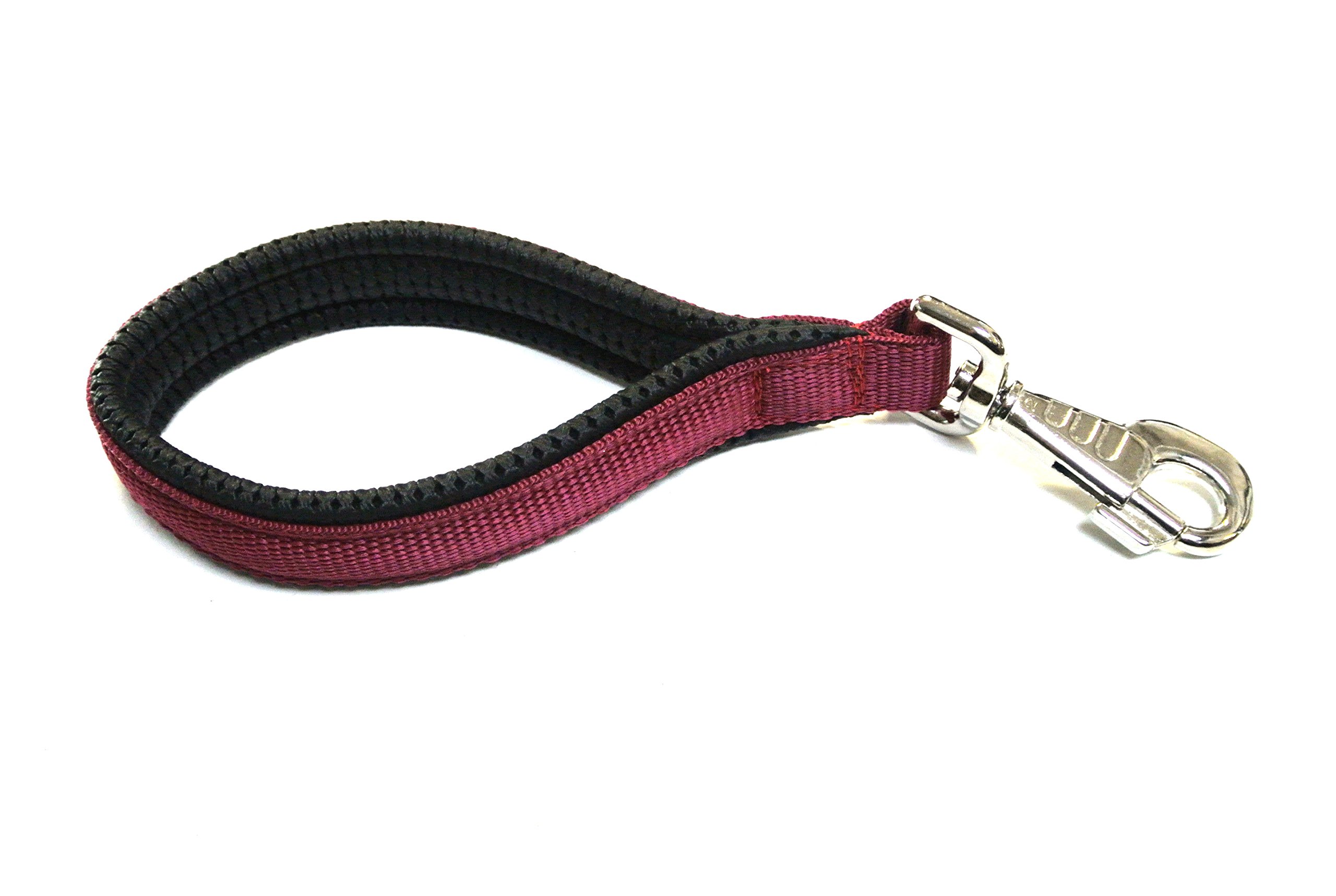 10" Short Close Control/Traffic Control Dog Lead Leash With Padded Handle For Comfort In (Burgundy)