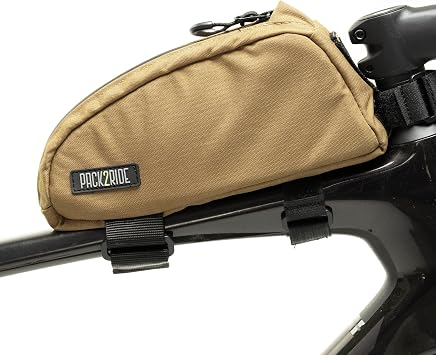 PACK2RIDE TopRock L On-Staff Bikepacking Bikebag - Waterproof - Can Be Opened with One Hand, Cant Loosen, Unshakable - Suitable for Mountain, City, Tour, Road, Gravel Bikes - Stylish, 1L-Kayote Brown