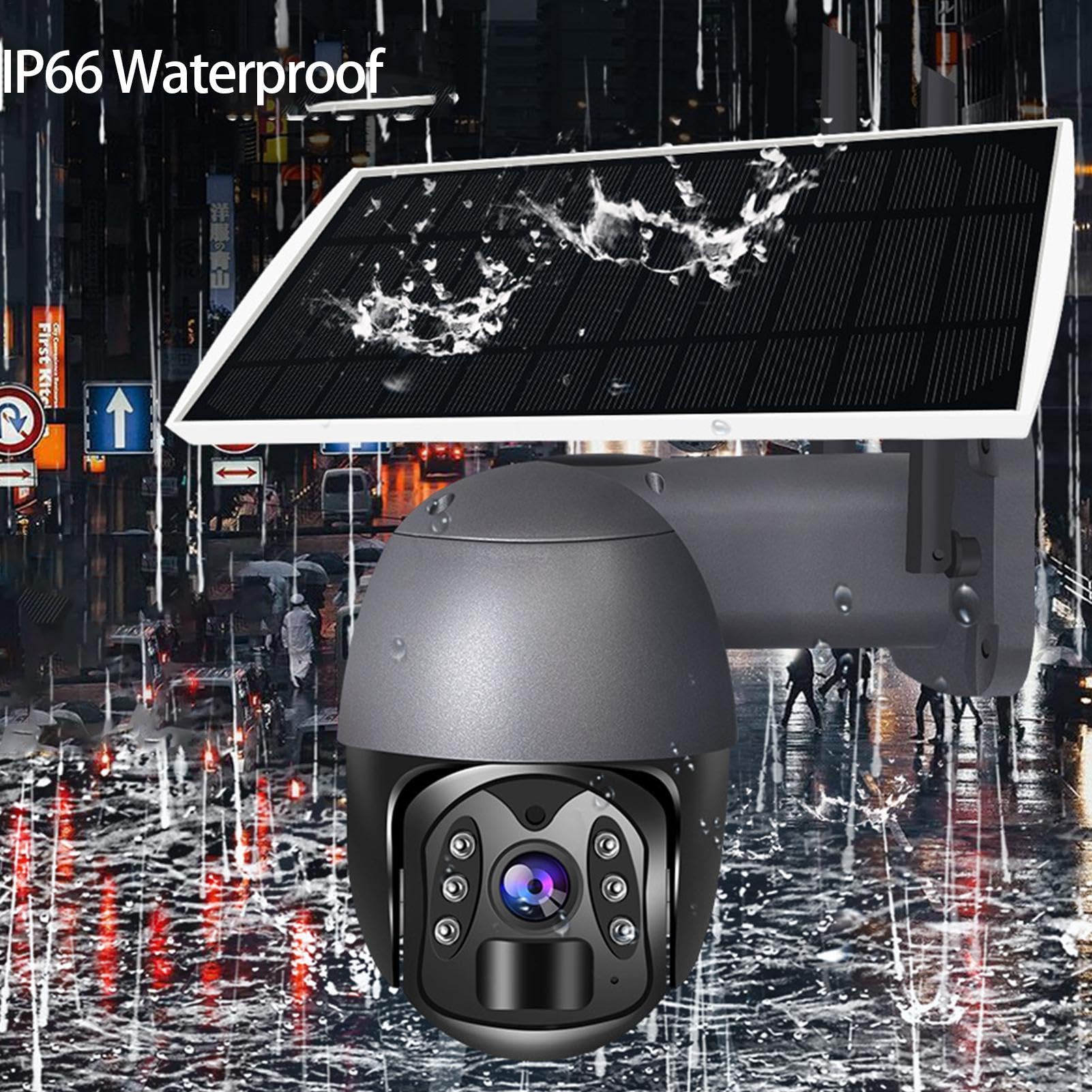 Cámara al Aire Wireless Solar, con energía Solar al Aire WiFi inalámbrico | Night Vision Voice PIR Alarm Alarm Monitor para video de varias personas