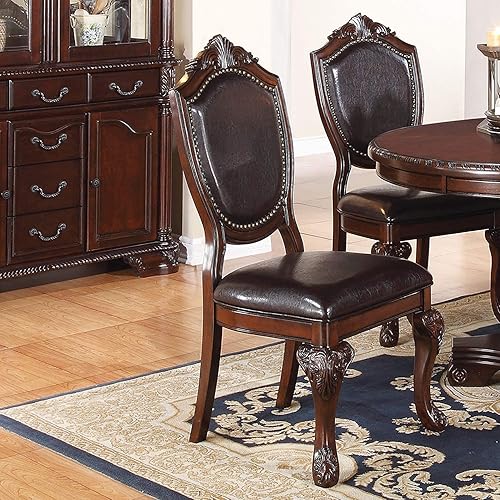 Miniatura 2 de Juego de 2 sillas de comedor formales de madera de caucho, asientos tapizados para comedor, cocina, juegos de mesa y sillas para sala de estar,