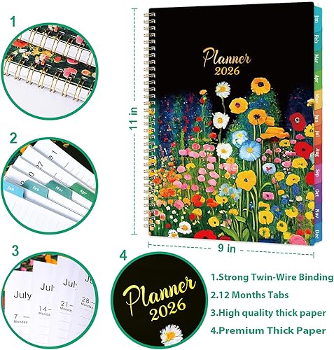 Miniatura 10 de Agenda mensual 2024-2026, agenda mensual de 2 años, julio 2024 a junio 2026, calendario mensual 2024-2026, 8.5 x 11 pulgadas, agenda mensual con