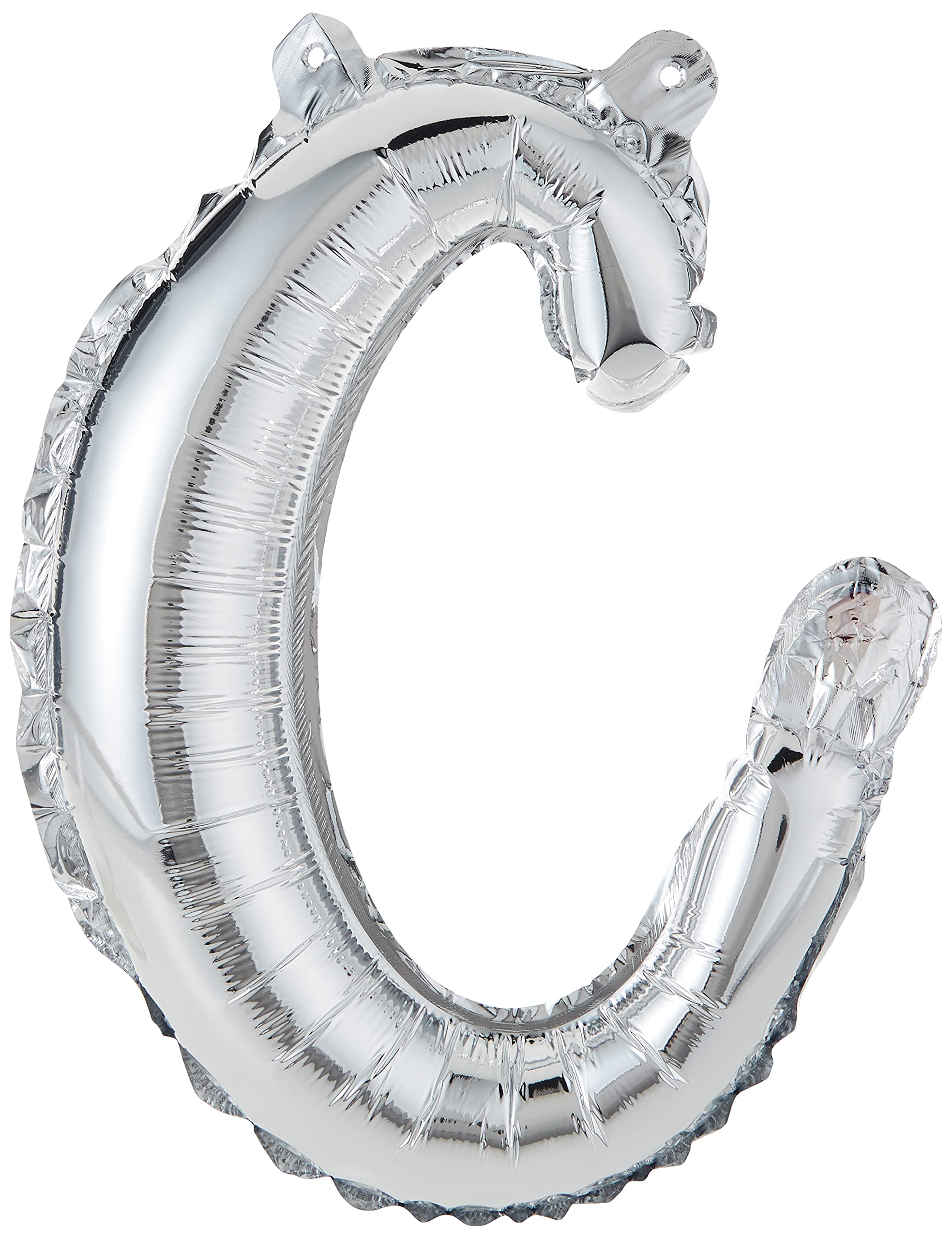 The Party Popper Script Letterc' Foil Balloon, Silver