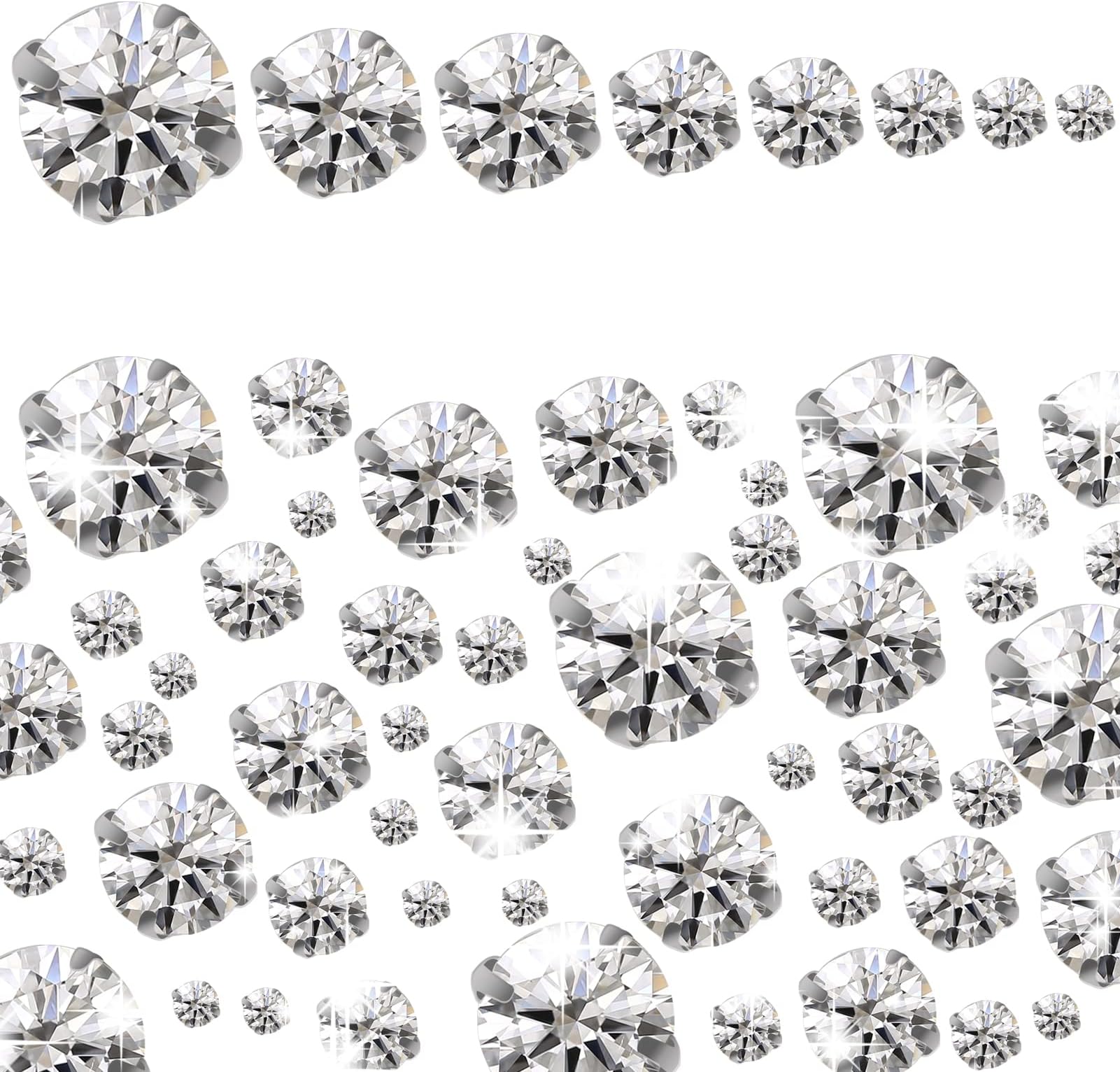 TOAOB 460 Pieces Crystal Sew on Rhinestone 3 to 10mm Flatback Glass Claw Rhinestones Clear Gems for Crafts Jewelry Clothes Costume Shoes Dress Decorations