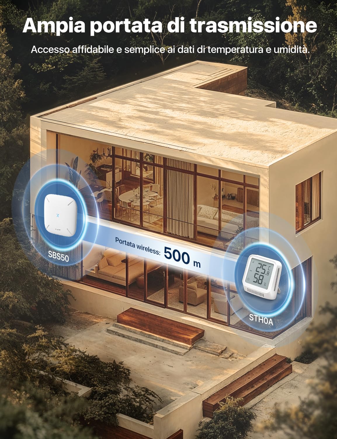 X-Sense Kit Casa Intelligente: 1 Rilevatore di Fumo e CO, 1 Termoigrometro, 1 Base Station, Compatibile con l'App X-Sense Home Security