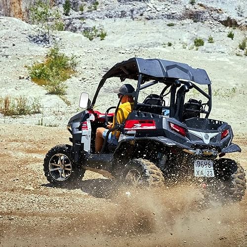 Miniatura 7 de Motobiker Espejos de visión lateral UTV con jaula de barra antivuelco de 1.75 o 2 pulgadas, espejo lateral retrovisor ajustable compatible con