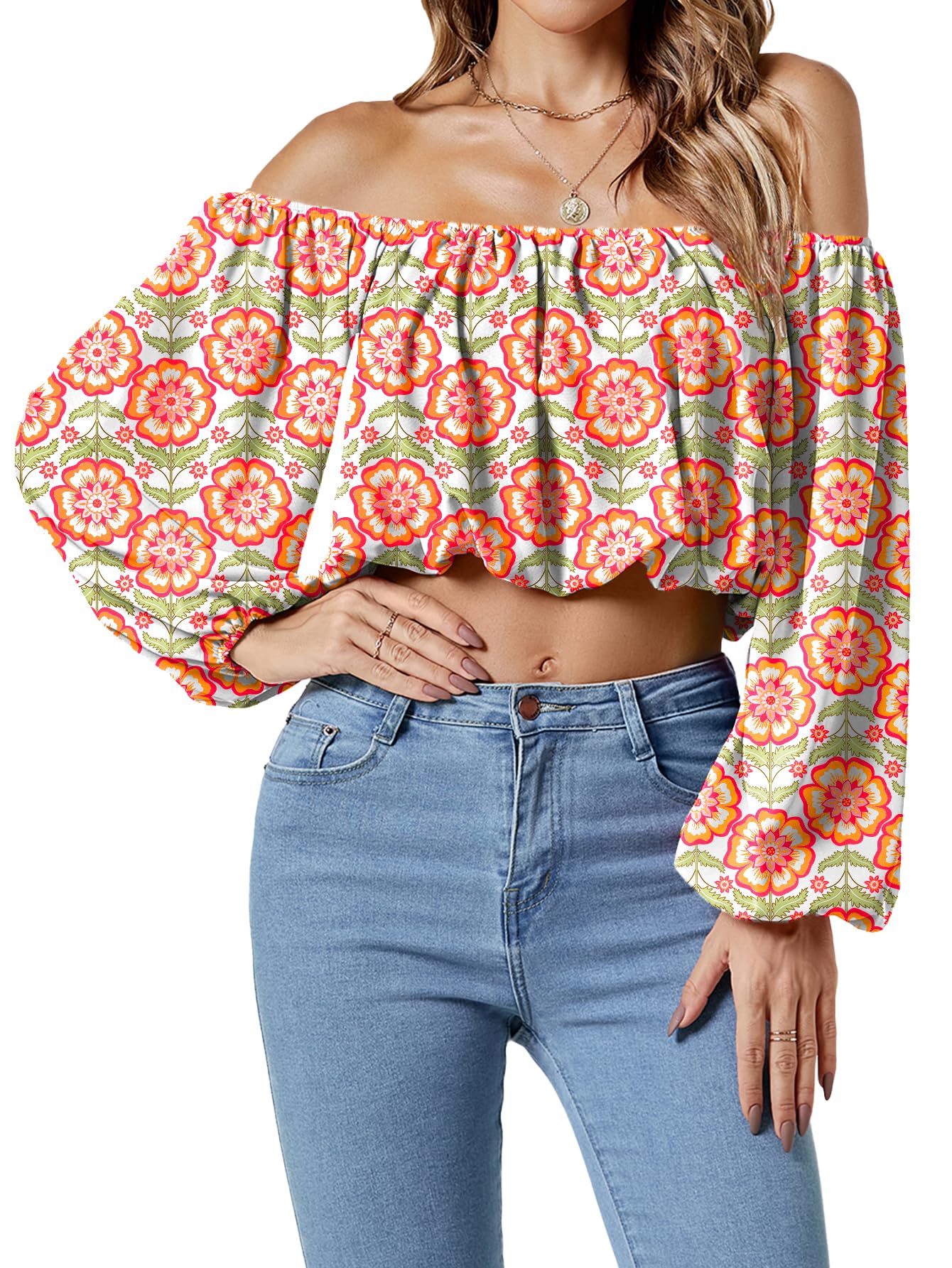Umenlele Women's Off Shoulder Crop Top