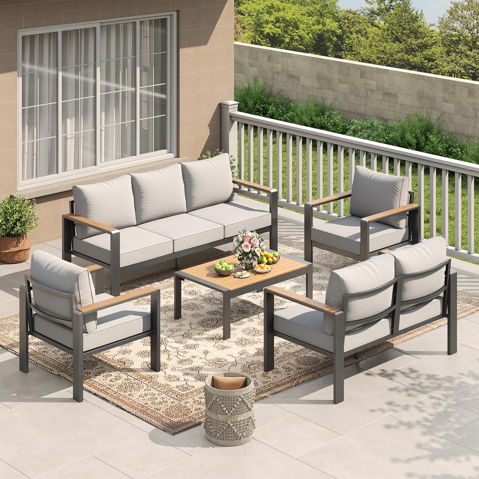 Photo 1 of BOX 2 ONLY-----------------------------------------Garvee 7-Seat Aluminum Patio Furniture Set with Coffee Table