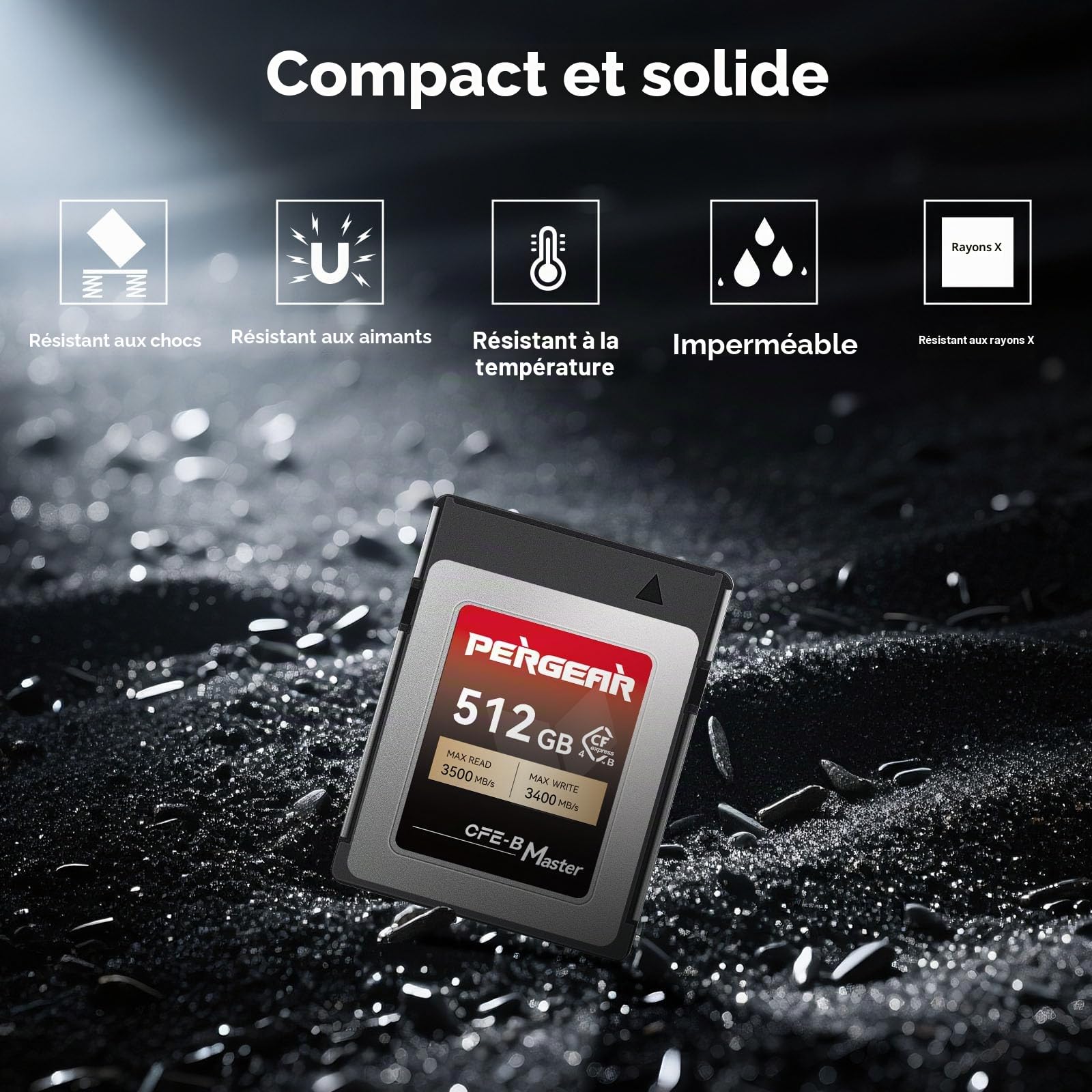 PERGEAR Professional Master Série 512 GB CFexpress 4.0 Type B Carte Mémoire