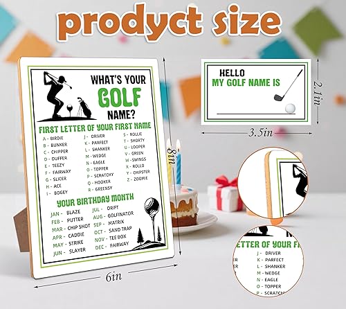 Miniatura 2 de Decoración de fiesta de cumpleaños de golf, juego de fiesta de golf, Cuál es tu nombre de golf, perfecto para actividades de fiesta de cumpleaños de