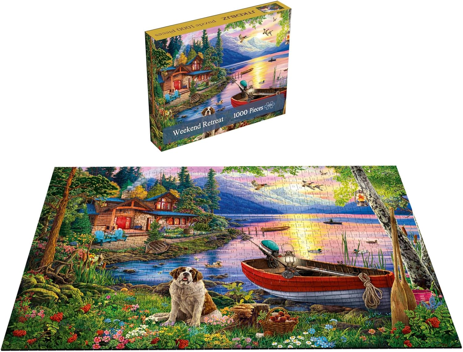 Puzzles for Adults 1000 Pieces - Weekend Retreat Artwork Jigsaw Puzzles 1000 Pieces - Challenging Jigsaw Puzzles for Game Nights, Vibrant Colors & Premium Quality