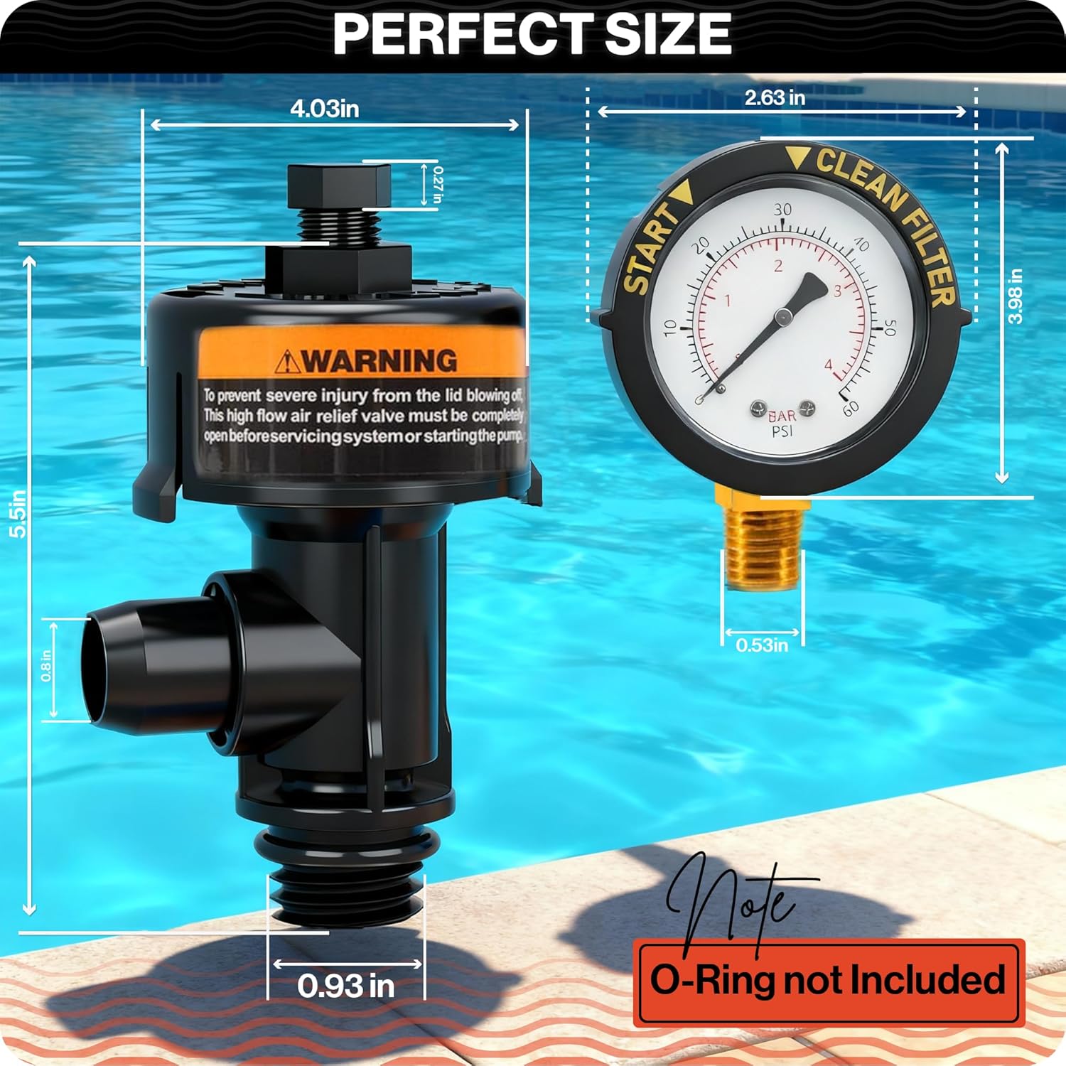 Swimables 98209800 Air Relief Valve Compatible with Pentair Pool Filter | Compatible with Pentair Pool Products FNS, Clean and Clear, Quad DE and 2000/4000 Series Filters