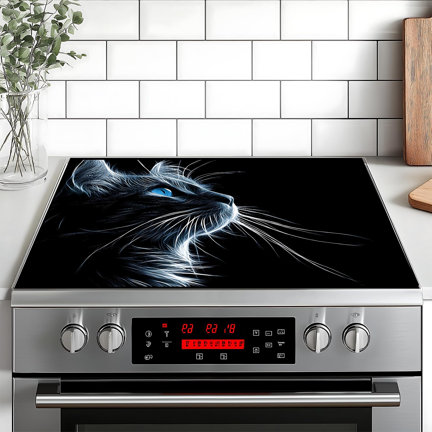 Housse de protection pour plaque de cuisson motif chat 71x51 cm lavable