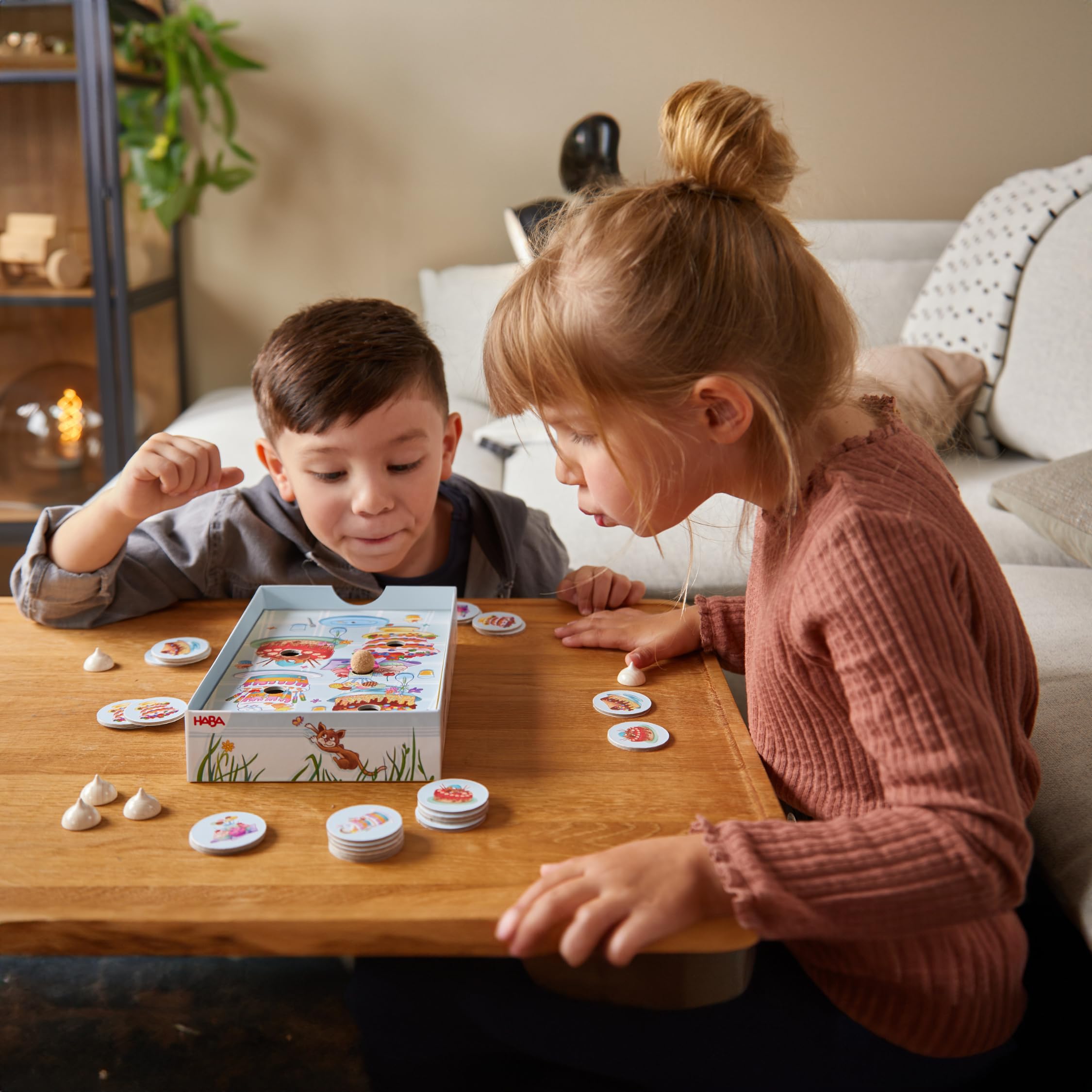 HABA Pastel de Cumpleaños Empresa Niño-Un Juego de Habilidad y Aliento-4 Años y más-307032, 307032, Colorido