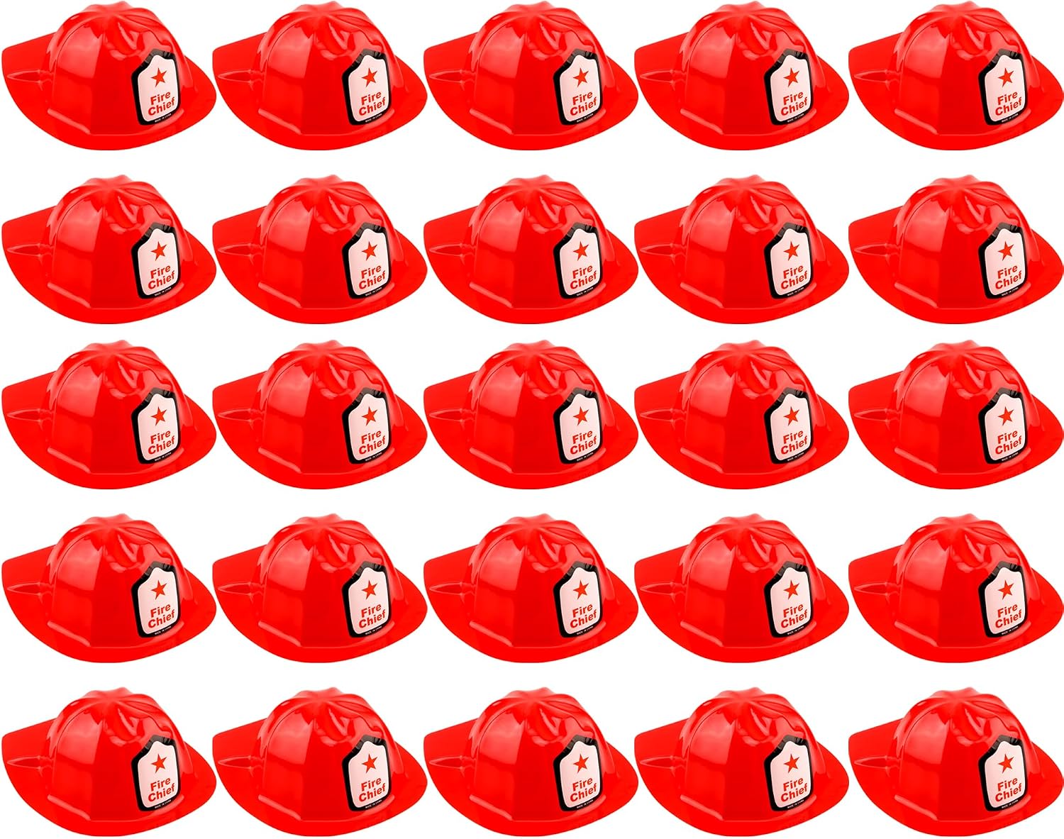 16/30 Pcs Firefighter Hats Plastic Red Fire Helmet for Kids Firefighter Theme Party Costume Accessory Dress Up Gift