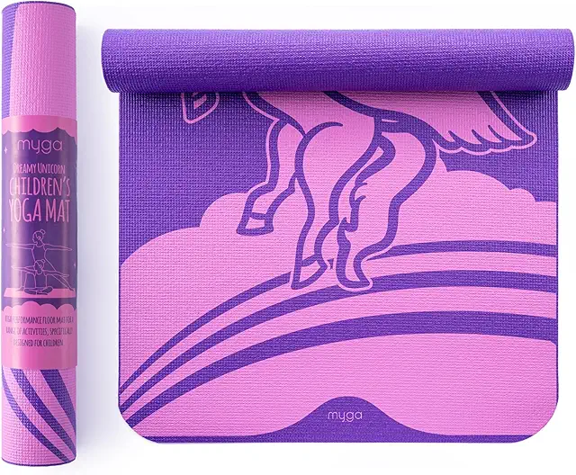 Myga Kids Yoga Mat - Non-Slip, Lightweight PVC Mat for Children's Exercise
