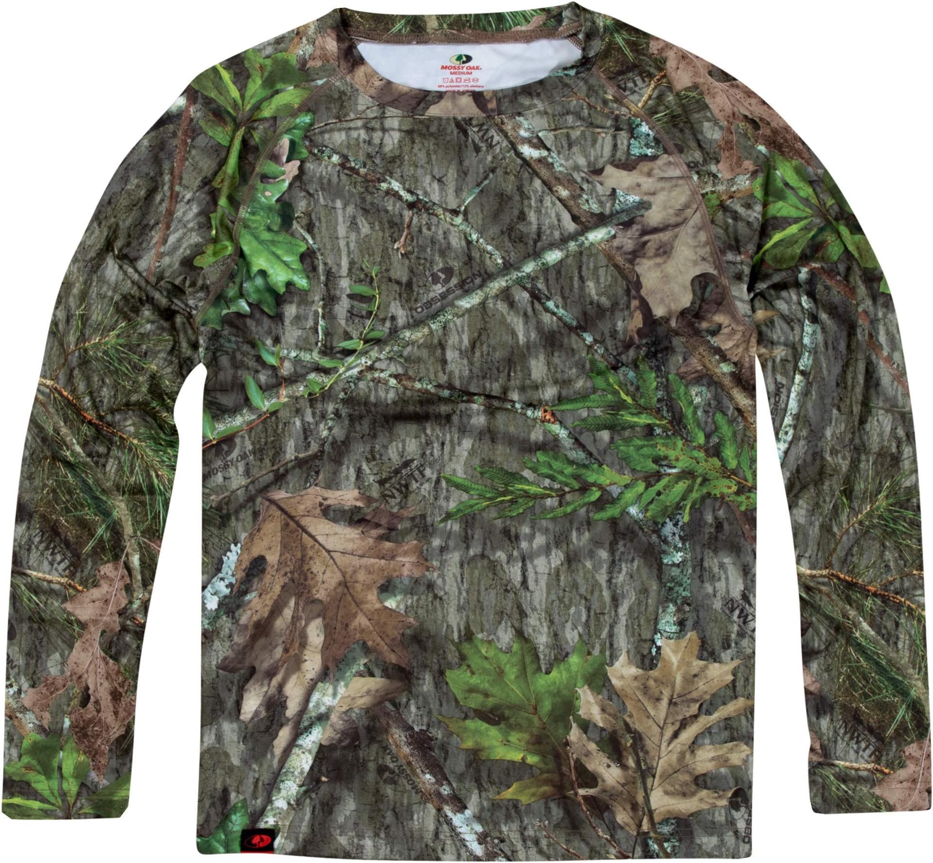Mossy OakMen's Camo Long Sleeve Performance Tech Tee Hunting Shirt Long Sleeve (pack of 1)