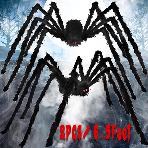 Halloween Decorations Outdoor Giant Spider: 6.5 FT Scary Large Spider Decor
