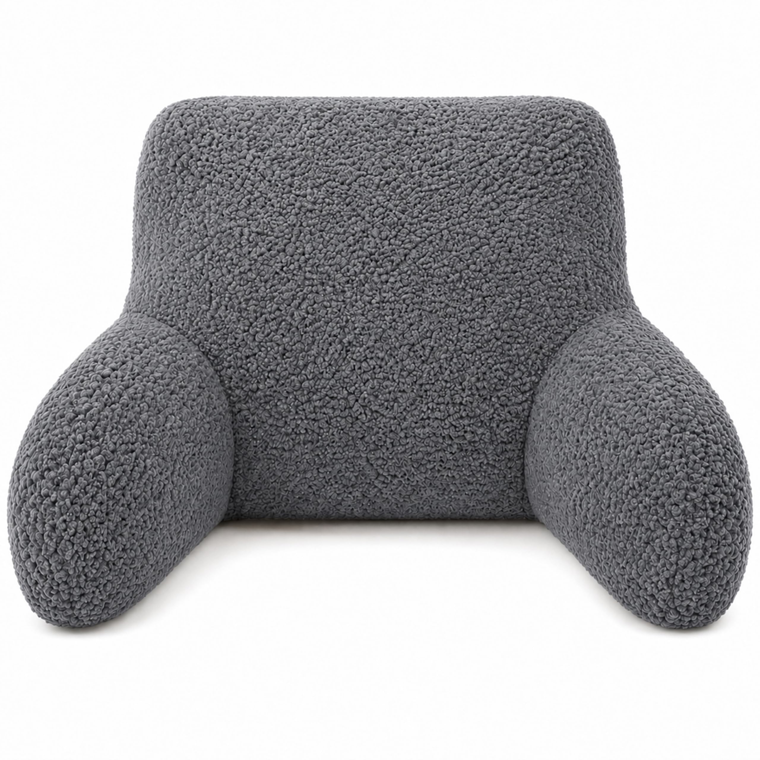 Olivia Rocco Teddy Bedrest Cuddle Snuggle Cushion, Reading Pillow with Arms, Back Support for Sitting Upright, TV Watching, Gaming, Studying & Relaxing- Teddy- Grey
