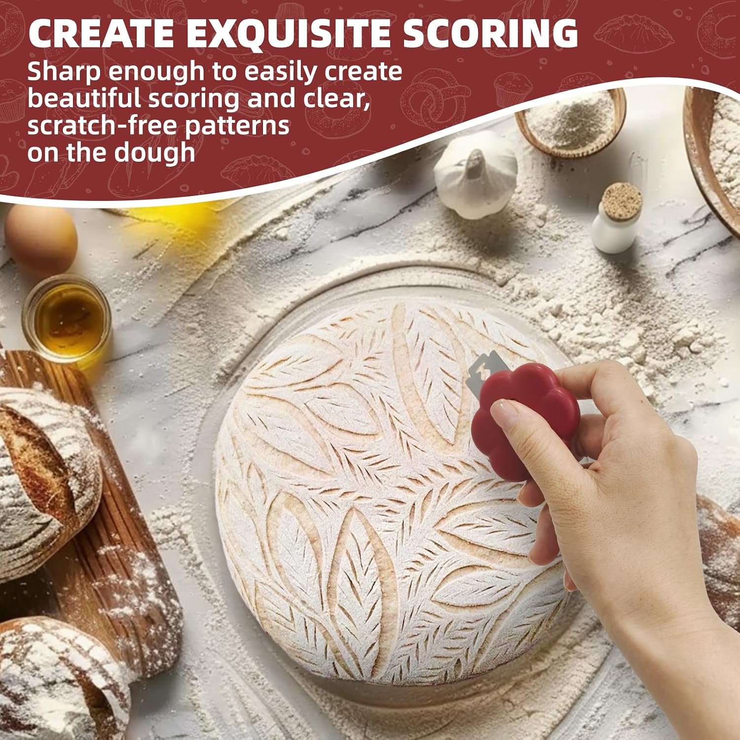 𝟐𝟎𝟐𝟒 𝐔𝐩𝐠𝐫𝐚𝐝𝐞𝐝 Bread Lame for Dough, Extractable & Magnetic Bread Lame Tool for Artisan Bread, Essential Sourdough Bread Baking Supplies