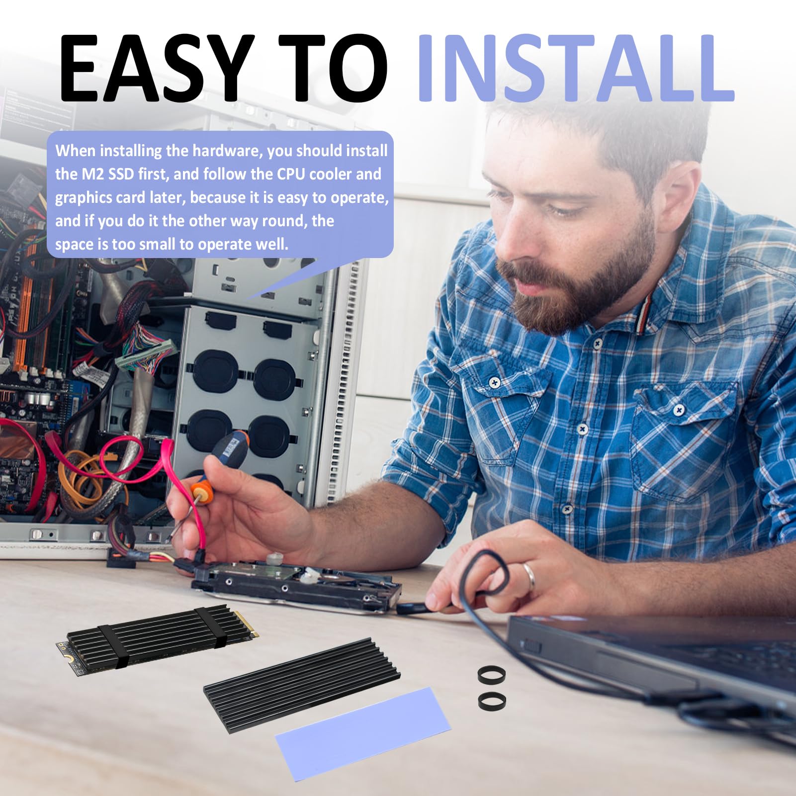 2 Set Dissipatore M.2 Per PS5 E PC - Raffreddamento SSD NVMe Con Pad Termico | Compatibile 2280 - Foto 11