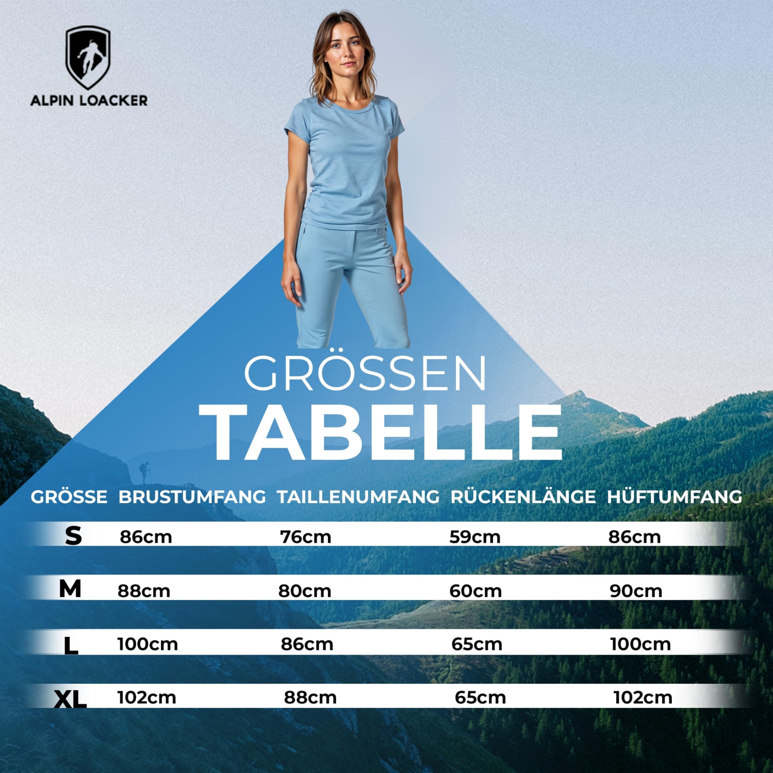 ALPIN LOACKER Coolmax Merino Shirt Damen Kurzarm 150 g/m2 I atmungsaktives Funktionsshirt schnelltrocknend und kühlend I Merinowolle Tshirt und Thermooberteil