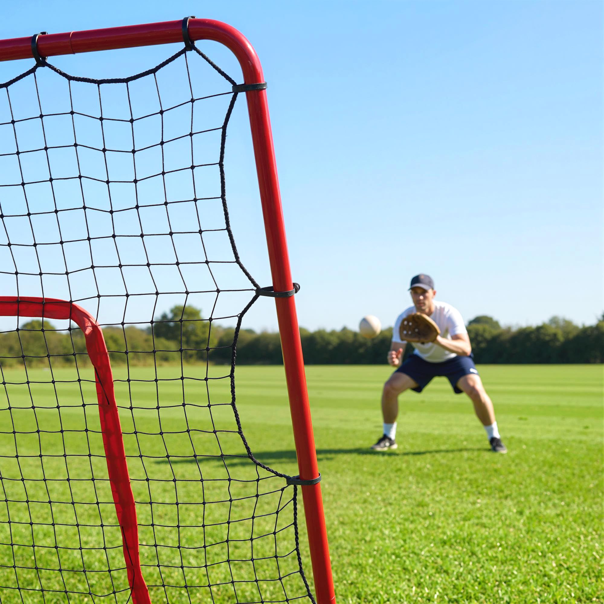 SPORTNOW Baseball-Rückprallnetz mit 4 verstellbaren Winkeln | Tragbarer Rebounder für Fußball, Baseball, Softball, Lacrosse – Wurf-, Pass-, Fangtraining