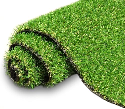 AYOHA - Alfombra de césped artificial de 10 x 25 pies con drenaje, alfombra de césped artificial realista de 0.8 pulgadas, para interiores y