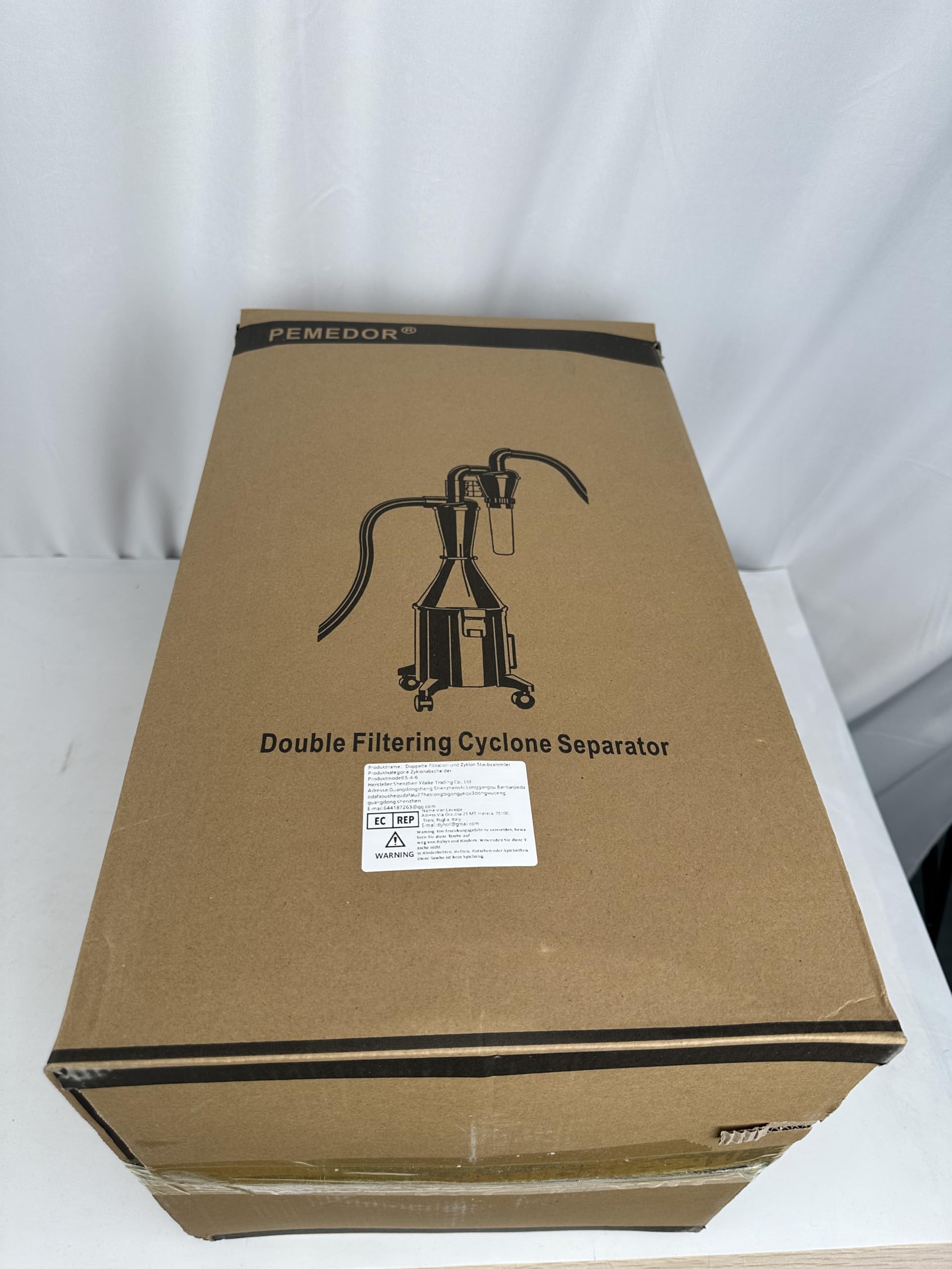 Doppelfilter Zyklon Staubsammler mit Doppelfunktion Eimer, kann an der Wand montiert oder als Eimer mit Rollen verwendet Werden 2 in1 Multifunktionaler Zyklon-Staubsaugerabscheider