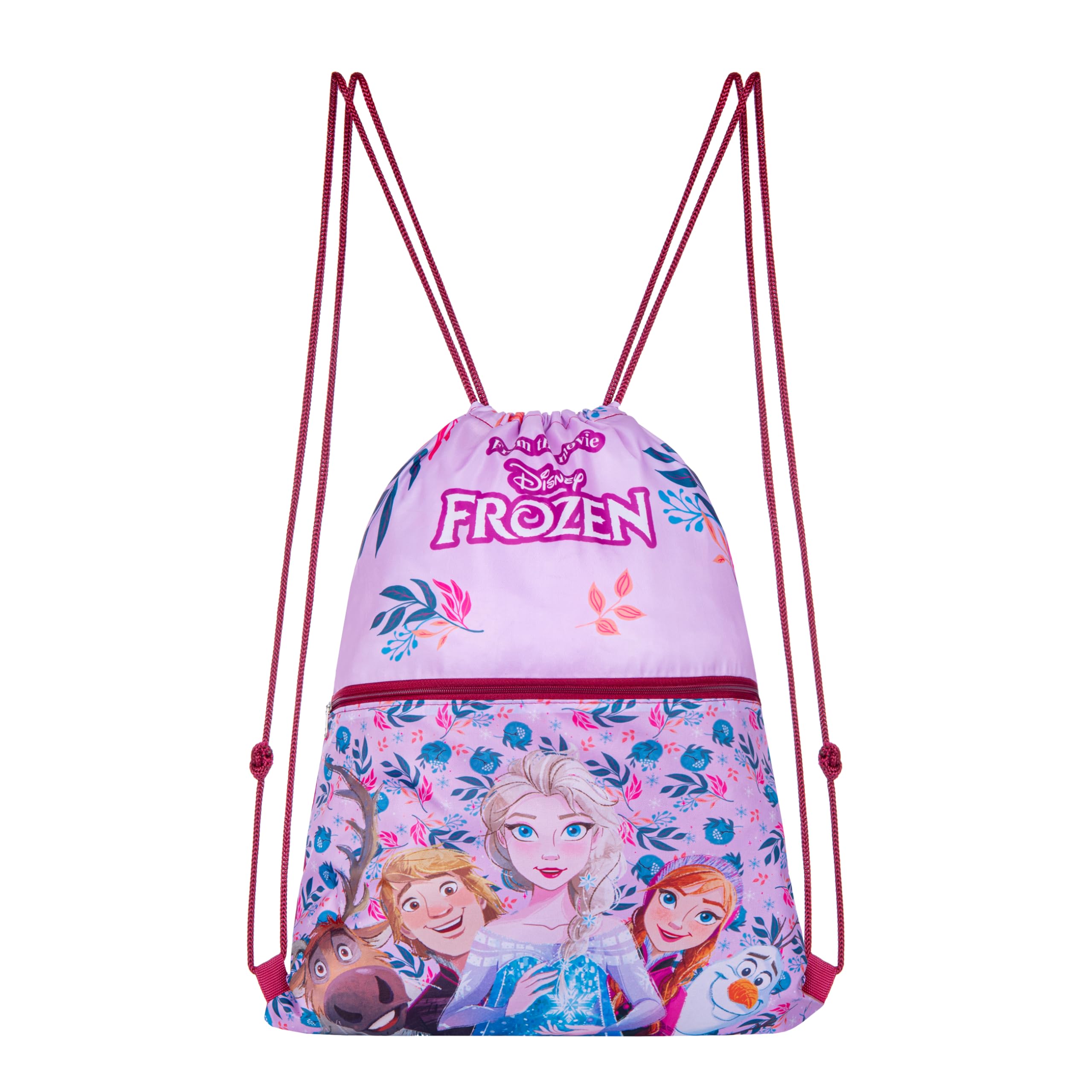Disney Frozen Anna and Elsa Gym Bag Sports Bag Frozen Swimming Bag Gym Bag, purple, 45x35 cm
