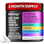 Biotin Collagen Keratin Neem Supplement - Hair Growth Vitamins for Women & Men - 10000mcg Biotin with Hyaluronic Acid & B Complex - Healthy Hair Loss Support - Skin and Nails Care - 120 Caps
