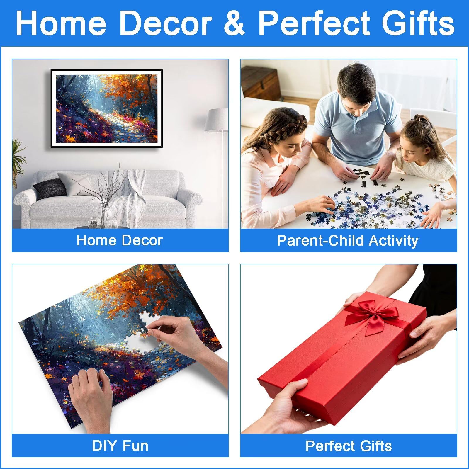 Puzzle 3000 Pezzi Paesaggio, Puzzle Autunno 3000 Pezzi Arte per Adulti e Bambini, Misura: 122x81 cm, Puzzles Legno per Adulti con Squisita Scatola di Imballaggio, Idea Regalo Donna, Regalo Uomo, -8861
