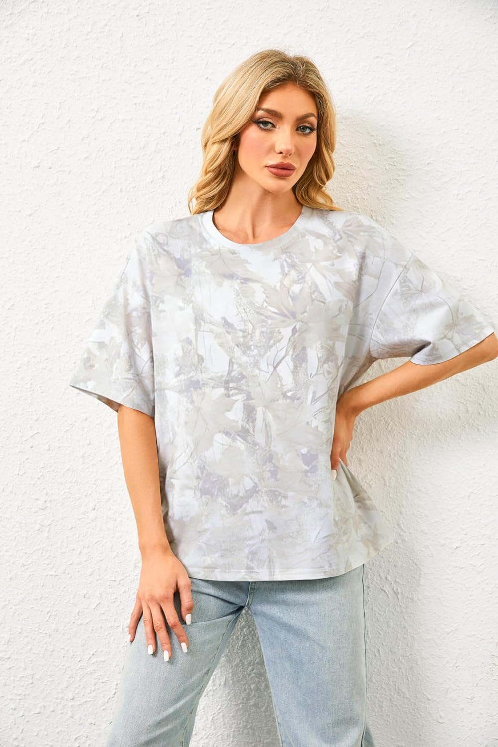 Camo Shirt Women Mens Oversized Camouflage Print Graphic Tees Maple Leaf Short Sleeve Crewneck T Shirt Streetwear - Image 7