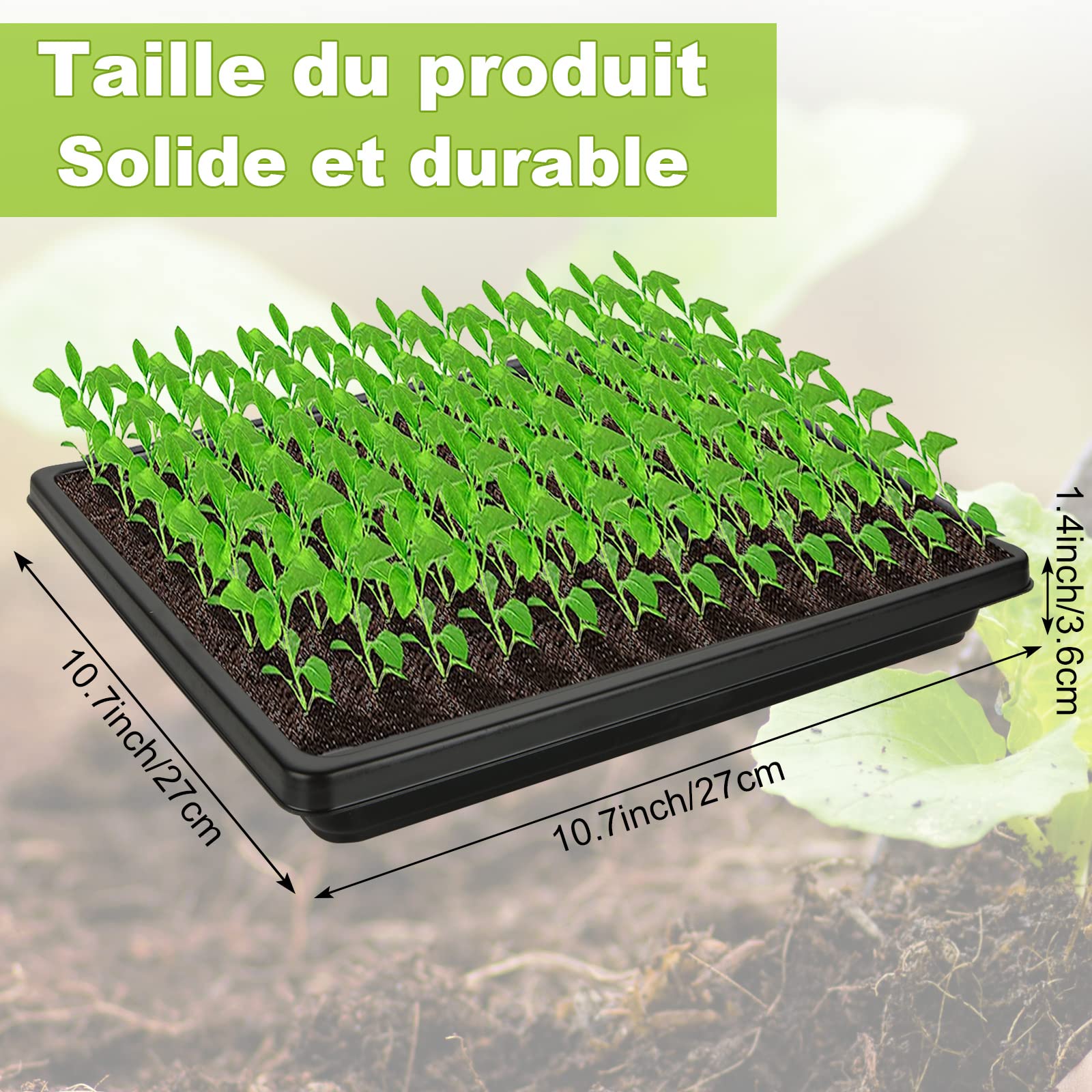 JMIATRY Taca na Sadzonki 26,9 x 26,9 x 3,6 cm - 12 Szt. Tacki do Kiełkowania Warzyw, Owoców i Ziół