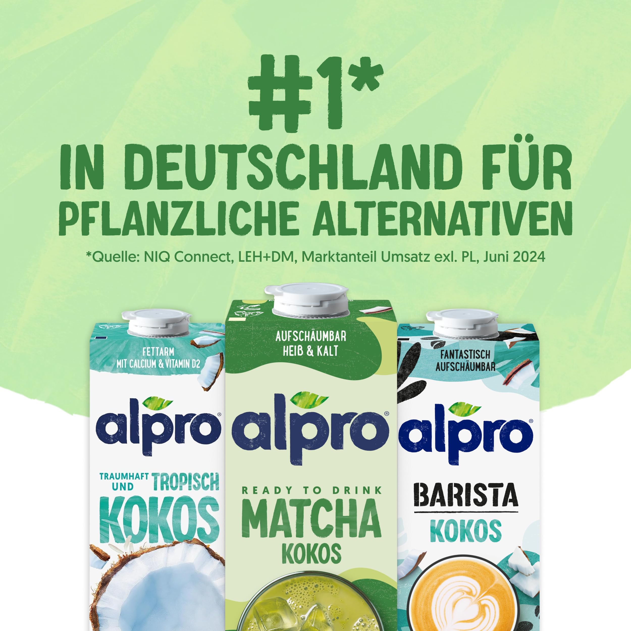 Alpro Matcha Kokos – Trinkfertig – 8 x 1 l