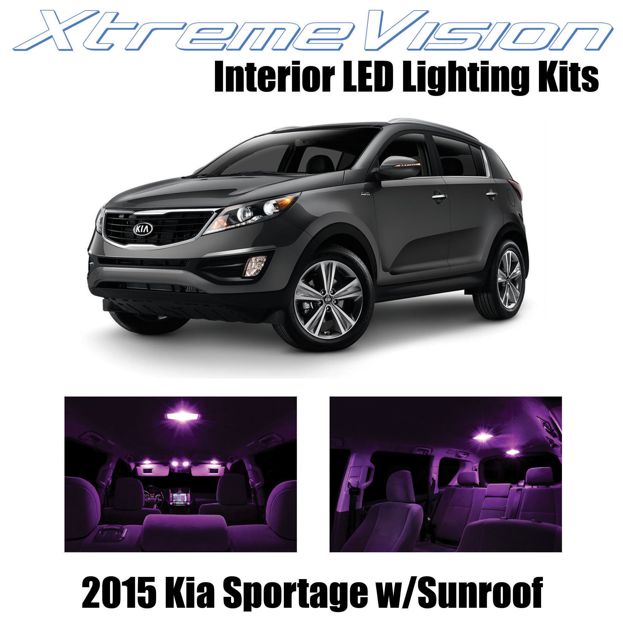 Amazon.com: Xtremevision Interior LED for Kia Sportage w/Panoramic Sunroof  2015 (8 Pieces) Pink Interior LED Kit + Installation Tool : Automotive