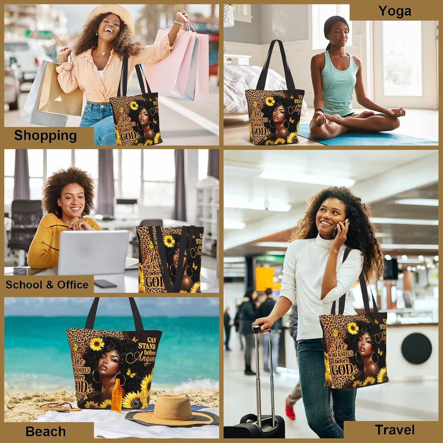 Christian Bible Tote Bags for Women Bible Church Bags Religious Reusable Grocery Bag - Image 7