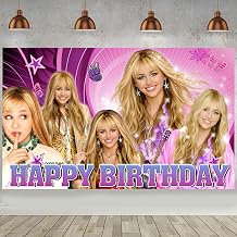 Hannah Singer Montana Birthday Backdrop for Party, Music Theme Happy Birthday Banner Shoot Photo Backgrounds Props for Fans Adults Photography Backdrop 70.86 * 43.3Inch