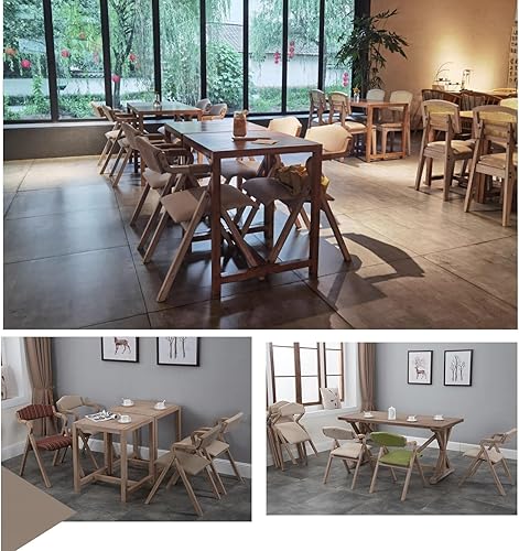 Miniatura 4 de 2-Pack Folding Chairs with Cushion, Farmhouse Folding Dining Chairs, Linen Padded Foldable Chairs for Dining Room, Parties, Office(Multi-Colored)