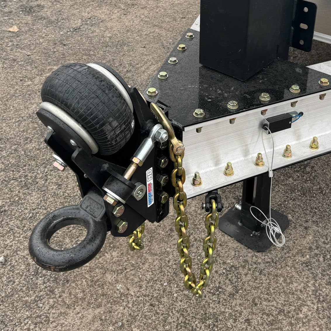 Shocker HD 20K Air Pintle Ring Trailer Tongue Mount 20,000 lbs, Vertical Channel Mount