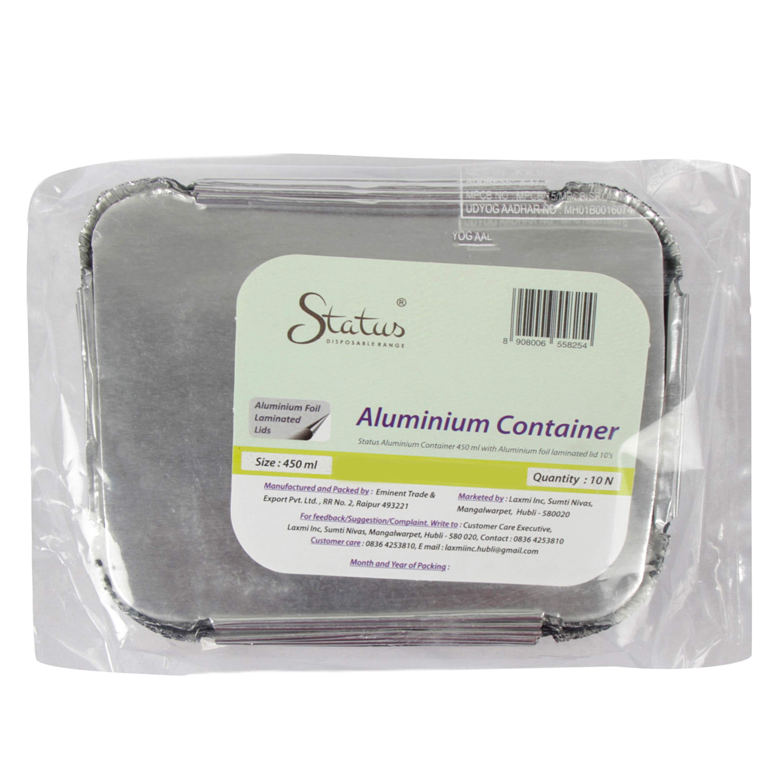Status Aluminium Foil Container, 450ml, 10 Piece (B08NBC77MS) Amazon Price History, Amazon Price Tracker