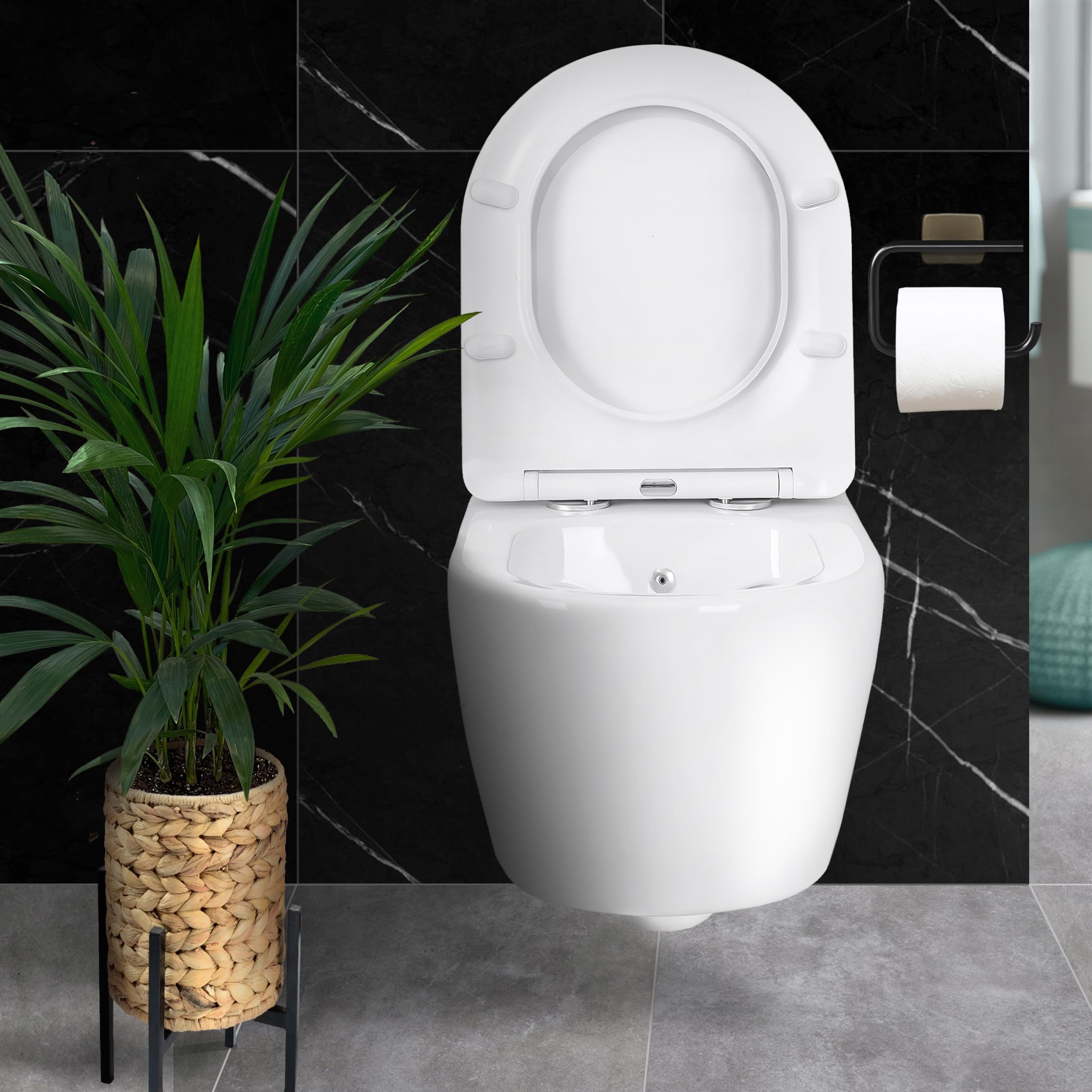 Geberit Hänge Wand Dusch WC Spülrandlos Toilette Set