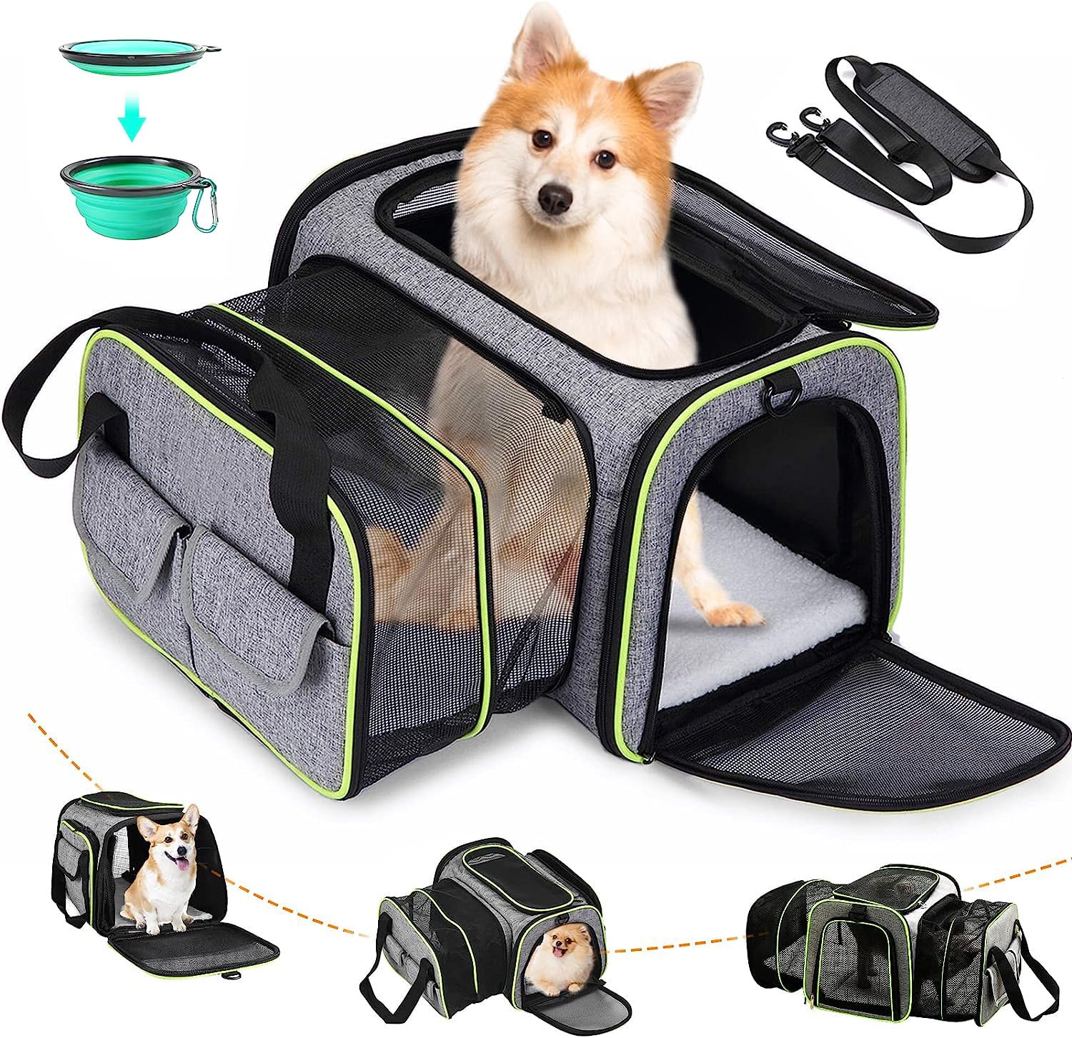 Transportadora Perro Gato Bolsa Transporte Transpirable para Mascotas