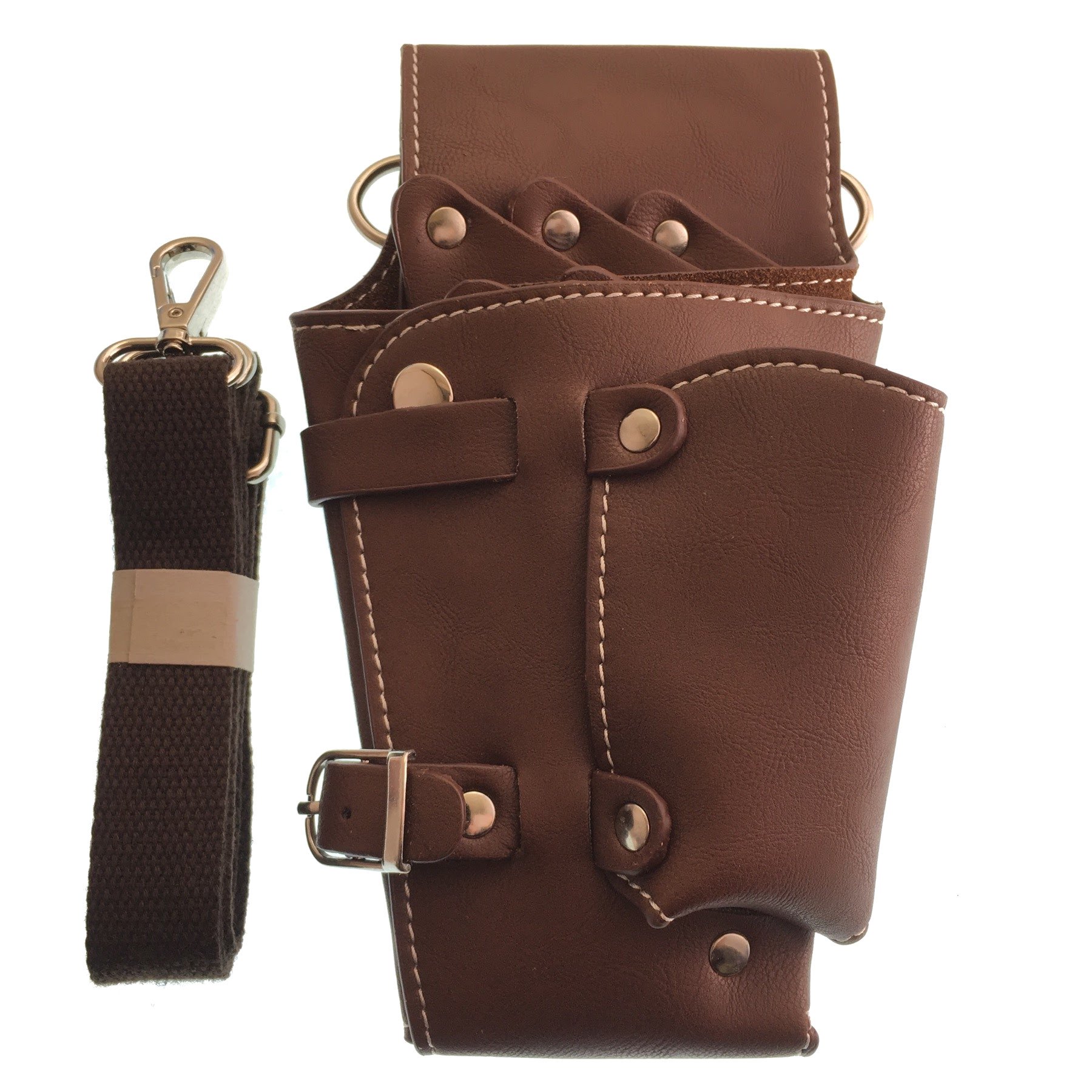 色：ダークオレンジ ダークオレンジ 【GLASS FROG】シザーケース 5丁挿し 本体・ベルト本革 美容師 トリマー スリム(オレンジ） GLASS FROGシザーケース ハサミ5丁