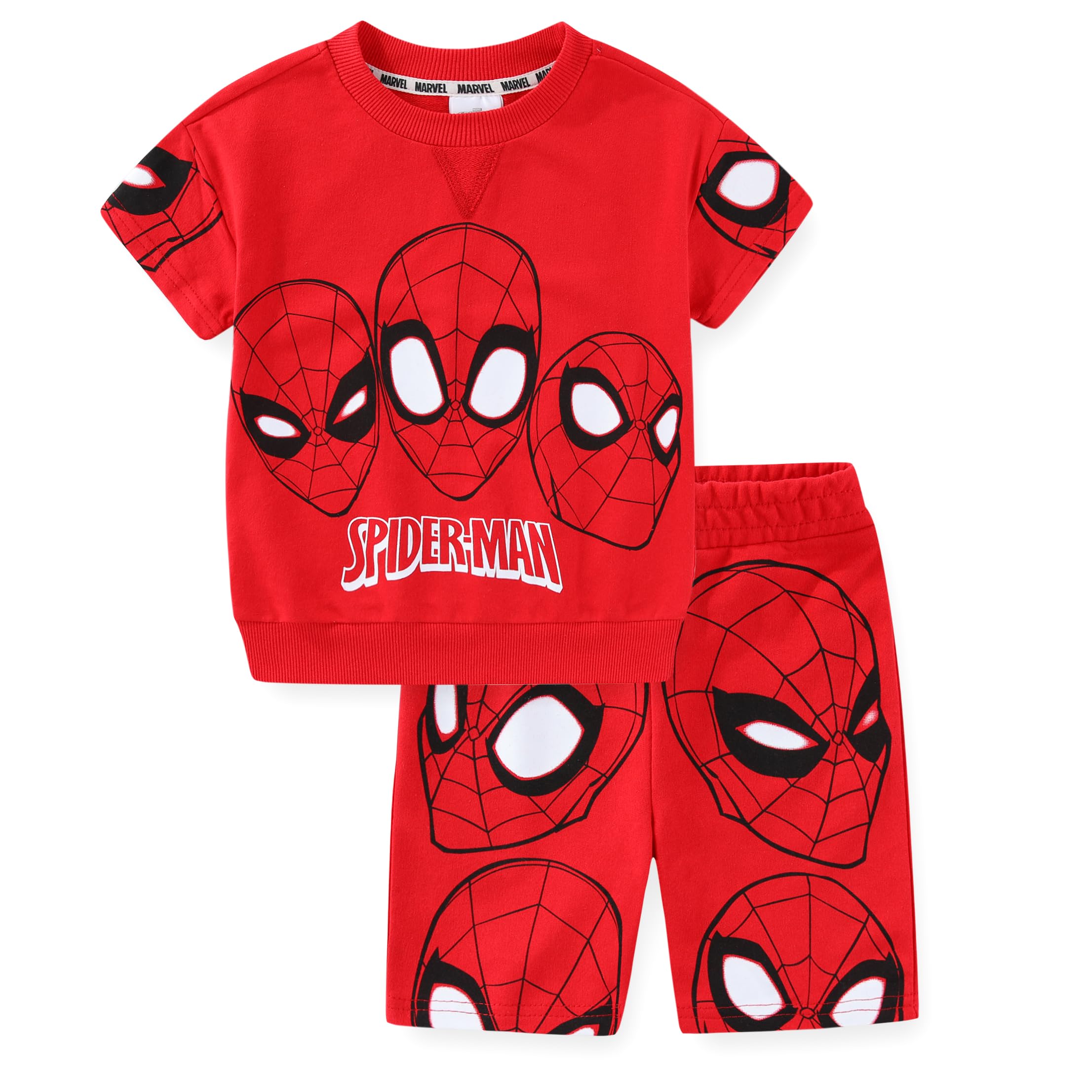 Marvel Boys Boys 2 Piece French Terry Short Sleeve T-shirt and Shorts Set for Toddler and Big Kids coordinated_outfit (pack of 2)