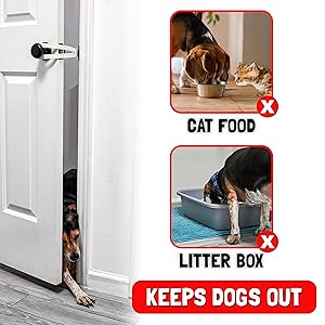 FlexLatch Cat Door Holder Latch - Gray Cat Door Alternative, Flex Latch Strap Let's Cats in and Keeps Dogs Out of Litter and Food Safe Baby Proof One Piece No Measuring Extra Easy