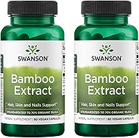 Vista 9 de Swanson Extracto de bambú para cabello y uñas Suplemento de sílice apoya colágeno 300 mg 60 cápsulas vegetales