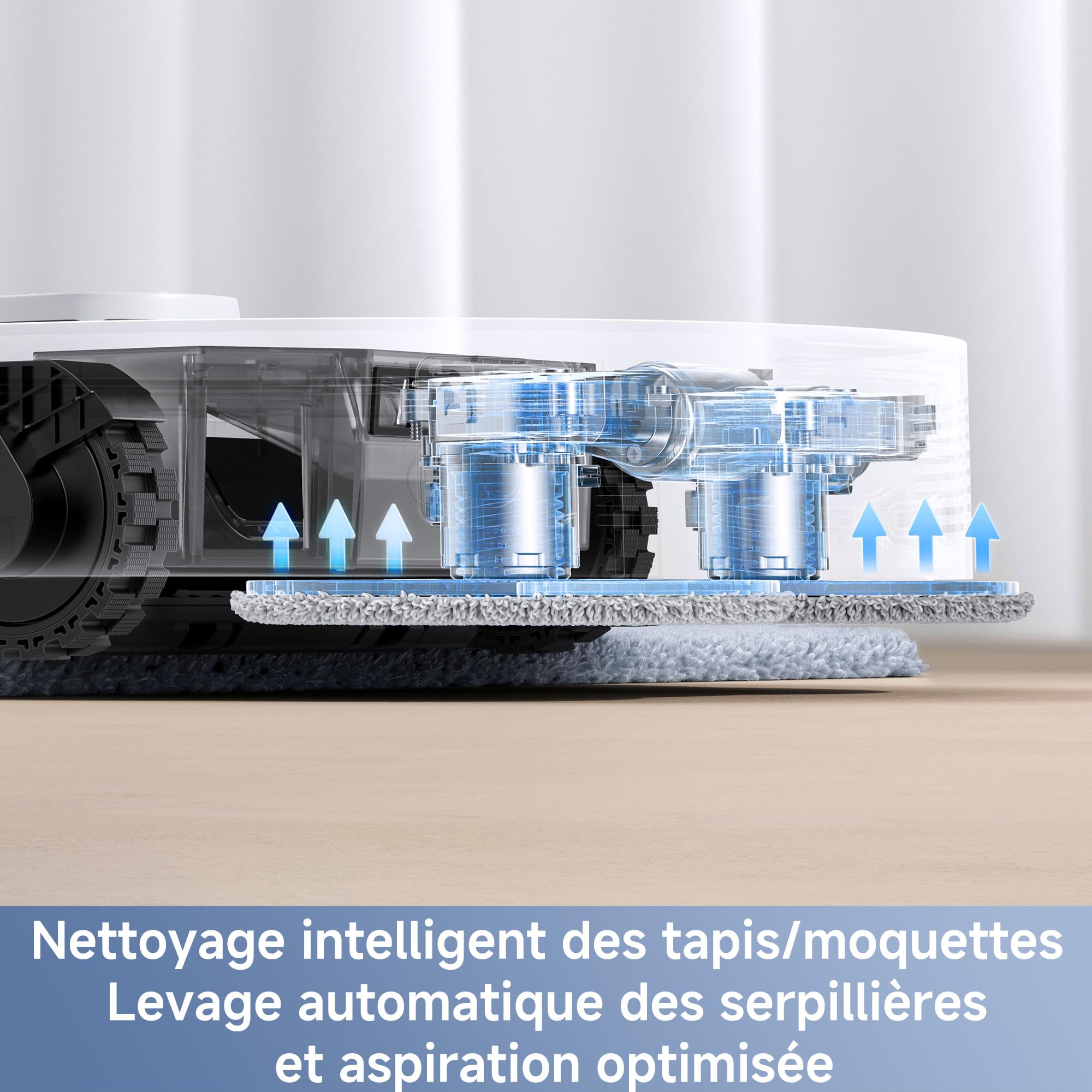 Mova E40 Ultra Robot aspirateur et Laveur à vidage Auto avec Aspiration de 19 000 Pa, Technologie de Lavage MaxiReach, Brosse latérale Anti-nœuds, Base Tout-en-Un, 75 Jours de Nettoyage Autonome