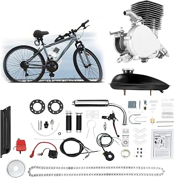 Upgraded Bicycle Engine Kit, 100CC 2 Stroke Motorized Bicycle Motor Kit CDI Air Cooling Bicycle Engine Kit Fit for 26-28" Bikes 36 Teeth Full Set